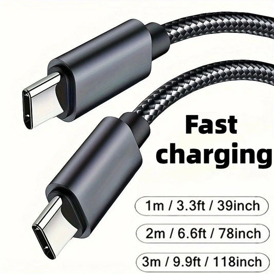 60W Quick Charger Type C To Type C 1M 2M 3M Cables PD Fast Charger Data Cable for iphone 15 16 17 pro max xiaomi Sunsung huawei - Merit Sell