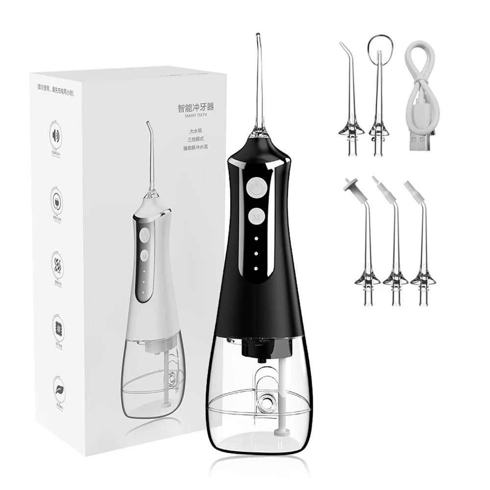 Dental Oral Irrigator Water Flosser Thread Teeth Pick Mouth Washing Machine 5 Nozzels 3 Modes USB 300ml Washing Machine
