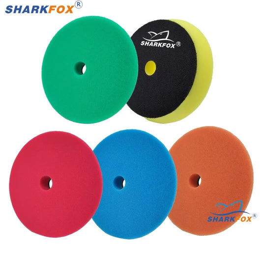 Sharkfox 3"(80mm)/5"(125mm)/6"(150mm) Buffing Polishing Sponge Pads Kit For Car Polisher Disc Buffer Foam Polish Pad - Merit Sell