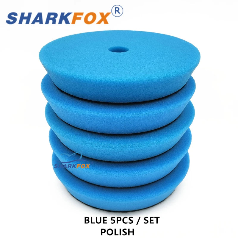Sharkfox 3"(80mm)/5"(125mm)/6"(150mm) Buffing Polishing Sponge Pads Kit For Car Polisher Disc Buffer Foam Polish Pad - Merit Sell