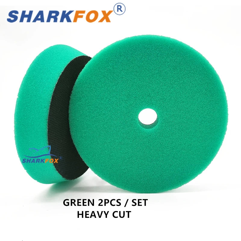Sharkfox 3"(80mm)/5"(125mm)/6"(150mm) Buffing Polishing Sponge Pads Kit For Car Polisher Disc Buffer Foam Polish Pad - Merit Sell