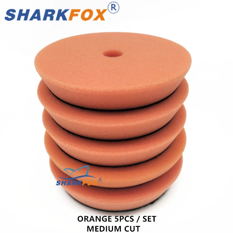 Sharkfox 3"(80mm)/5"(125mm)/6"(150mm) Buffing Polishing Sponge Pads Kit For Car Polisher Disc Buffer Foam Polish Pad - Merit Sell