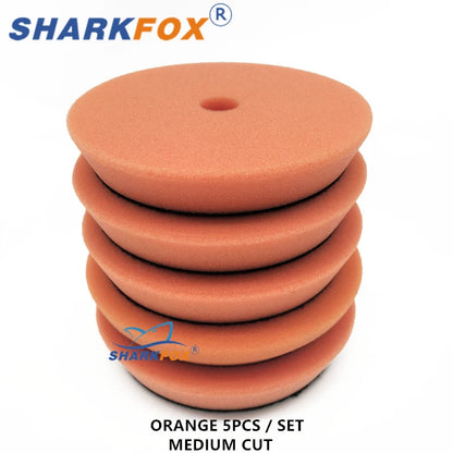 Sharkfox 3"(80mm)/5"(125mm)/6"(150mm) Buffing Polishing Sponge Pads Kit For Car Polisher Disc Buffer Foam Polish Pad - Merit Sell