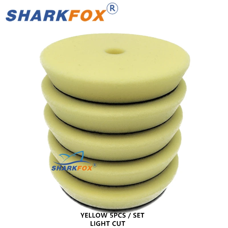 Sharkfox 3"(80mm)/5"(125mm)/6"(150mm) Buffing Polishing Sponge Pads Kit For Car Polisher Disc Buffer Foam Polish Pad - Merit Sell