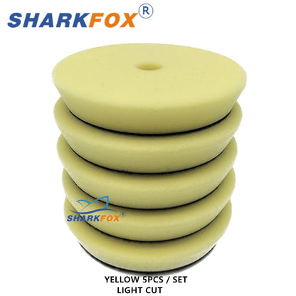Sharkfox 3"(80mm)/5"(125mm)/6"(150mm) Buffing Polishing Sponge Pads Kit For Car Polisher Disc Buffer Foam Polish Pad - Merit Sell