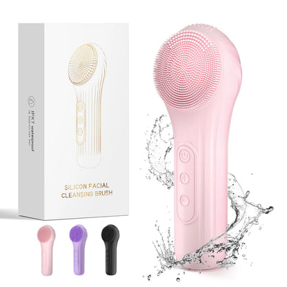 Silicone Electric Facial Cleansing Brush–6 Speeds,Heat application Waterproof&Deep Pore Cleanse Skin Cleansing Device Portable - Merit Sell