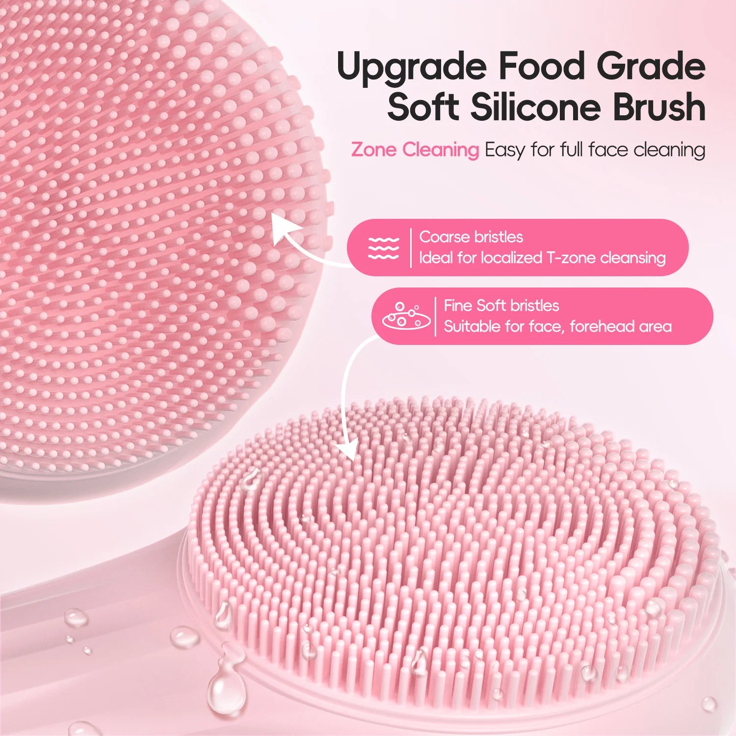 Silicone Electric Facial Cleansing Brush–6 Speeds,Heat application Waterproof&Deep Pore Cleanse Skin Cleansing Device Portable - Merit Sell
