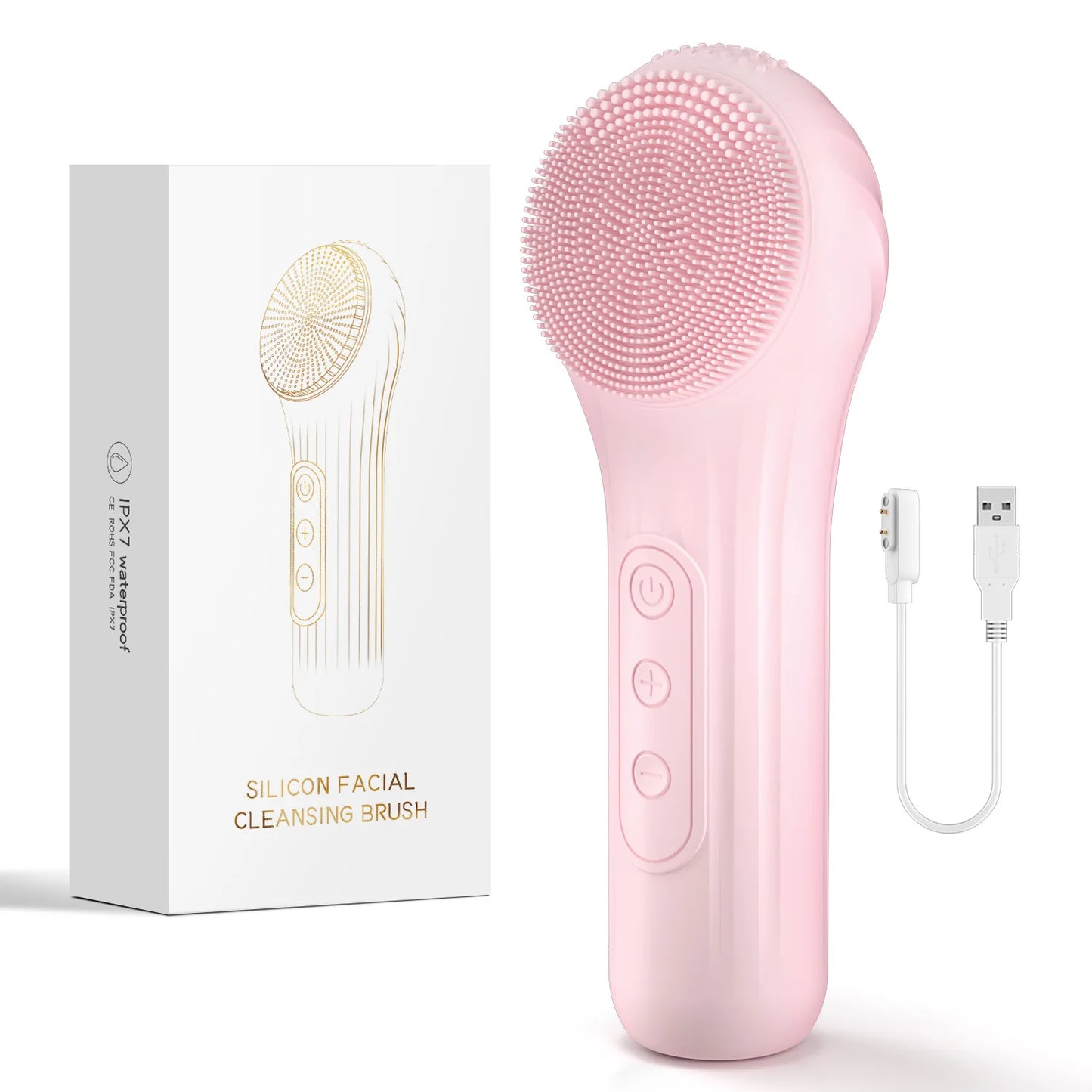 Silicone Electric Facial Cleansing Brush–6 Speeds,Heat application Waterproof&Deep Pore Cleanse Skin Cleansing Device Portable - Merit Sell