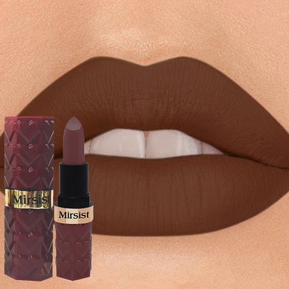 Silky Matte Velvet Nude Peach Lipstick Waterproof Long Lasting Natural Lip Stain Not Easy Fade Lip Balm Women Lip Stick Cosmetic - Merit Sell