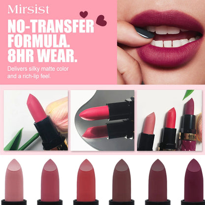 Silky Matte Velvet Nude Peach Lipstick Waterproof Long Lasting Natural Lip Stain Not Easy Fade Lip Balm Women Lip Stick Cosmetic - Merit Sell