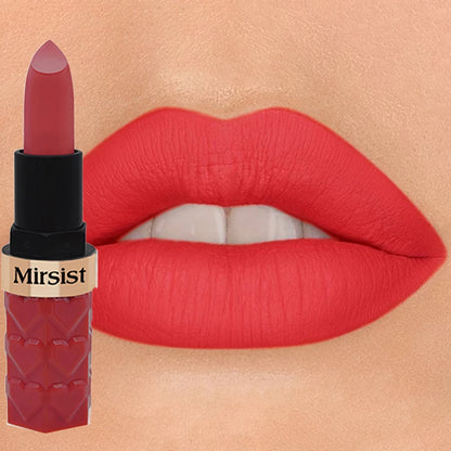 Silky Matte Velvet Nude Peach Lipstick Waterproof Long Lasting Natural Lip Stain Not Easy Fade Lip Balm Women Lip Stick Cosmetic - Merit Sell
