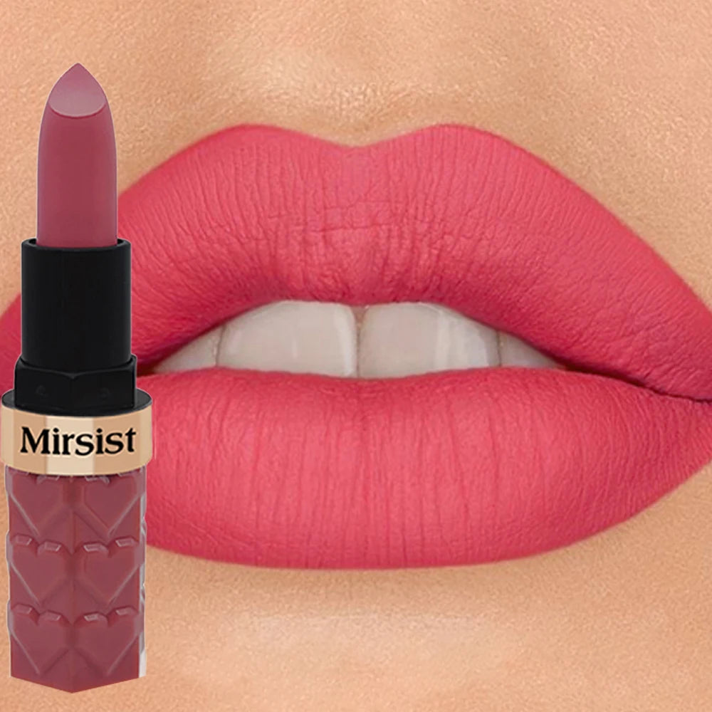 Silky Matte Velvet Nude Peach Lipstick Waterproof Long Lasting Natural Lip Stain Not Easy Fade Lip Balm Women Lip Stick Cosmetic - Merit Sell