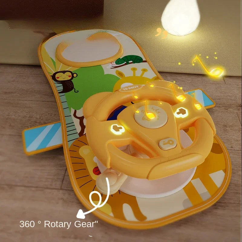 Simulate Driving Car Copilot Steering Wheel Eletric Baby Toys with Sound Kids Musical Educational Car Seat Driving Vocal Toys - Merit Sell