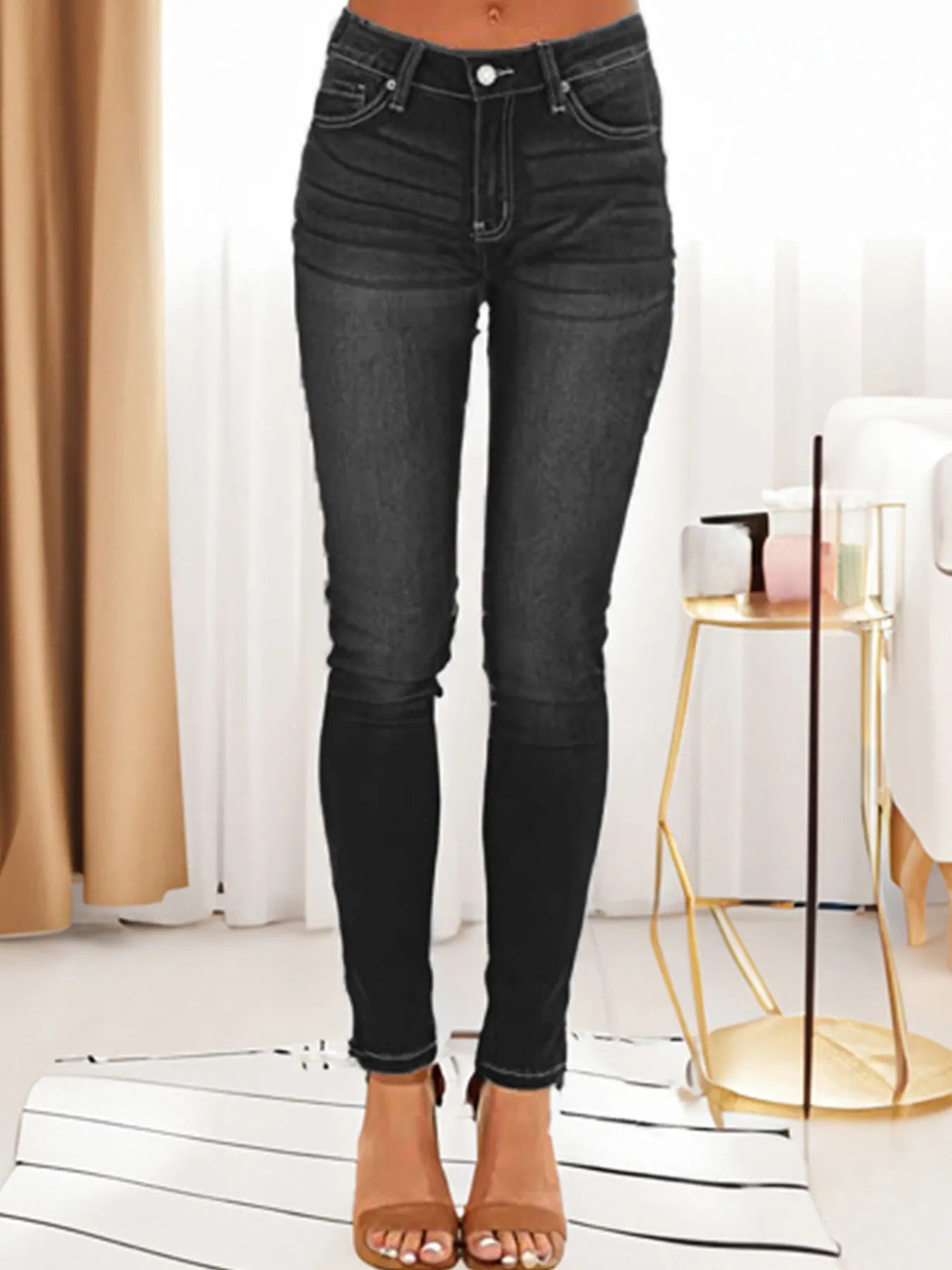 Skinny Fit Washed Jeans - Merit Sell