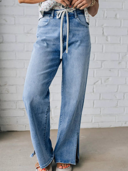 Slit Wide Leg Jeans - Merit Sell
