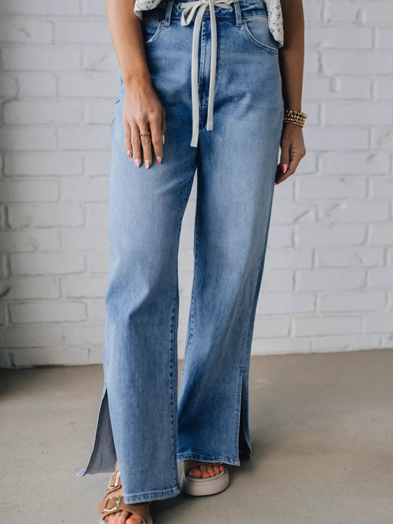 Slit Wide Leg Jeans - Merit Sell