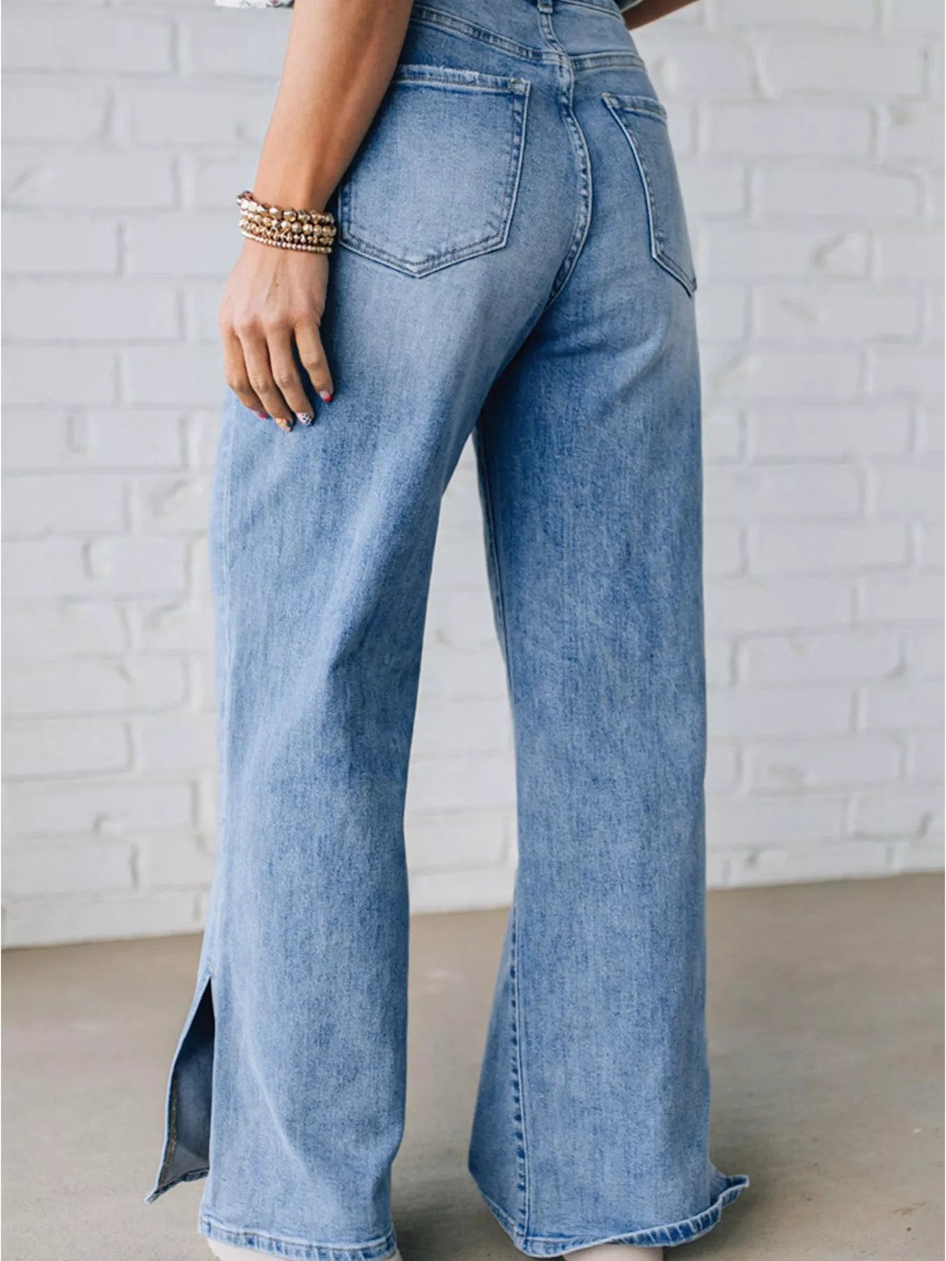 Slit Wide Leg Jeans - Merit Sell