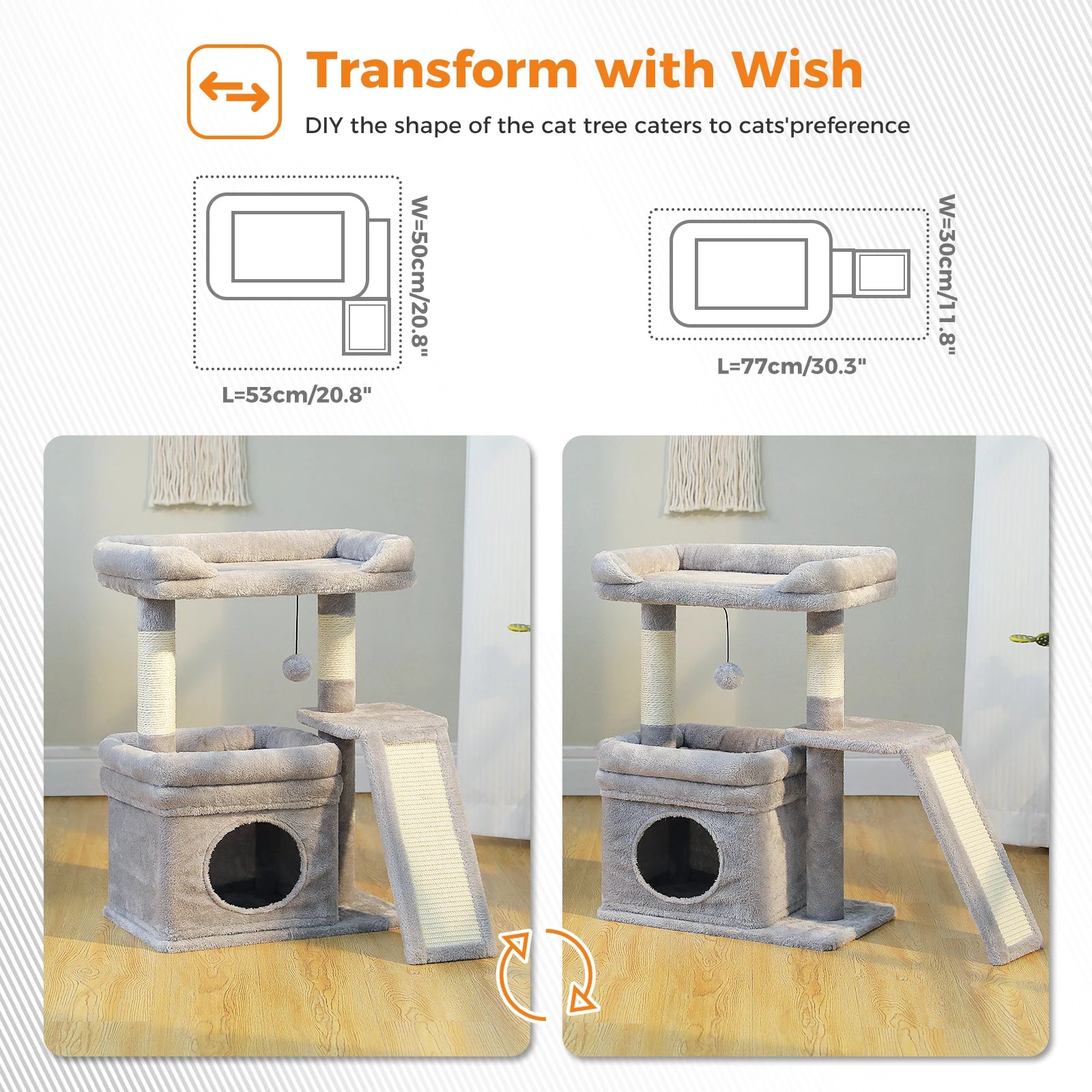 Small Cat Tree for Indoor Cat Tower with Sisal Scratching Post and Pad Wide Top Perch Large Cat Condo Cat Scratchers Cat Toys - Merit Sell