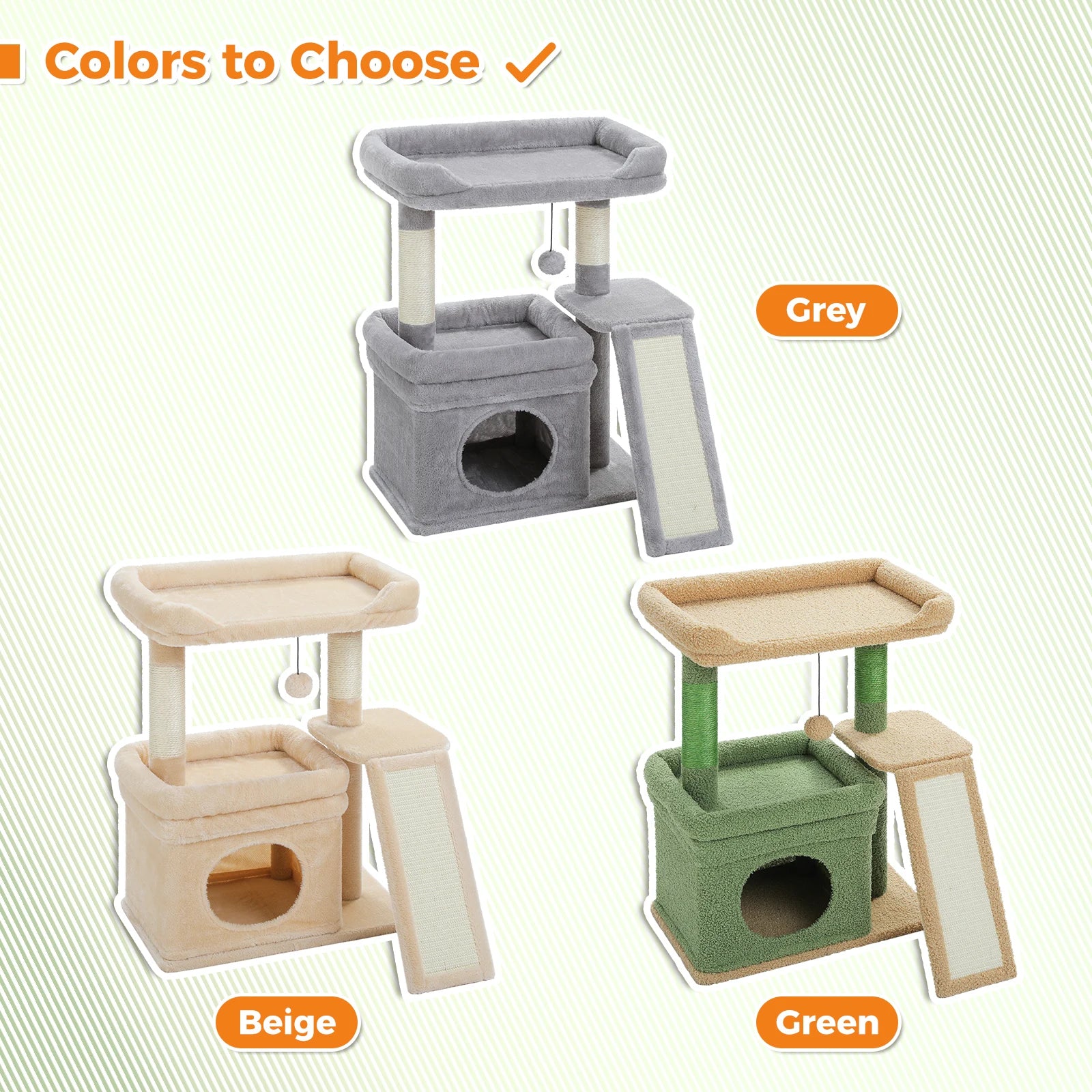 Small Cat Tree for Indoor Cat Tower with Sisal Scratching Post and Pad Wide Top Perch Large Cat Condo Cat Scratchers Cat Toys - Merit Sell