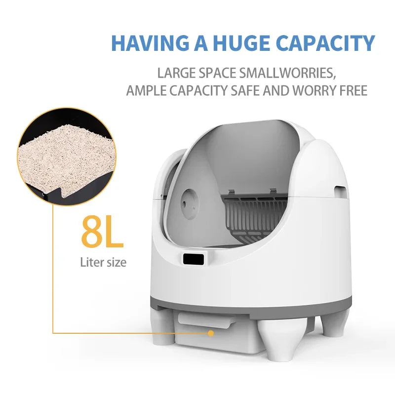Smart Cat Litter Box With WIFI Control Automatic Self-Cleaning Semi Closed Cat Litter Box Easy to Clean Cat Toilet Pet Supplies - Merit Sell