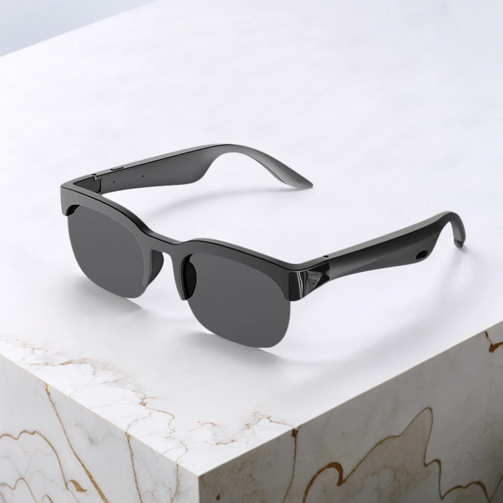 Smart Glasses AI Translator Hands-Free Music & Calls BT Sunglasses UV Protection Outdoor Sports Headphones for Men & Women - Merit Sell