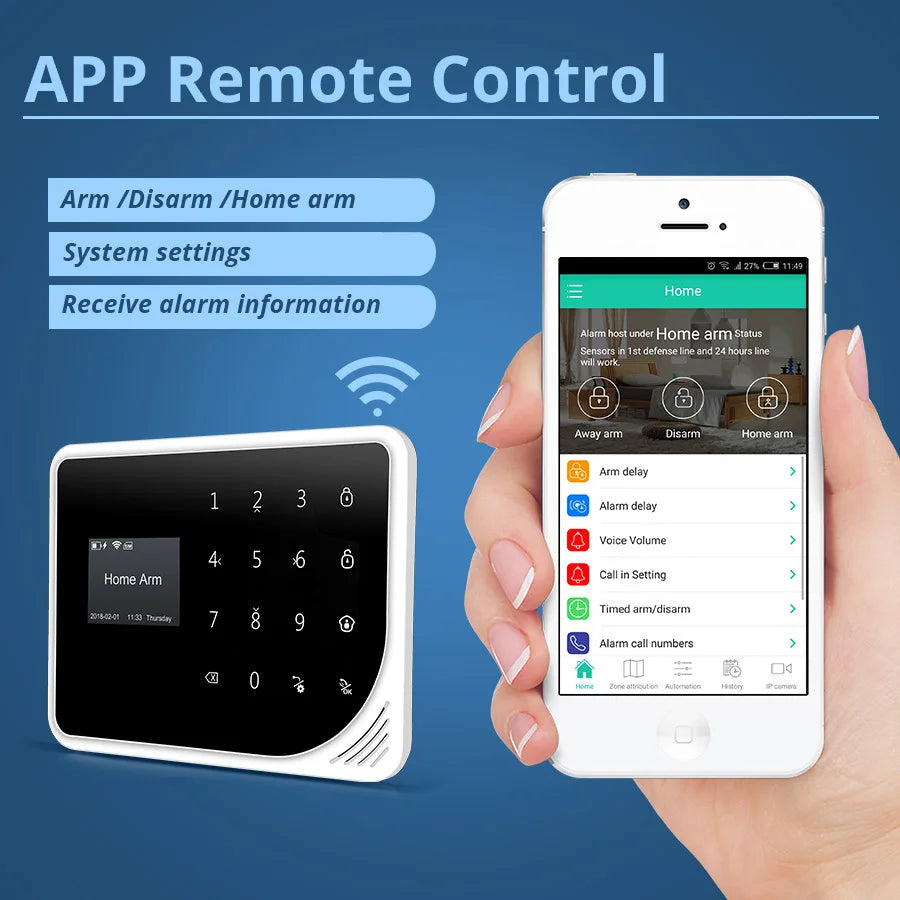 Smart Gsm Wifi Alarm System for Home Wireless Security Alarm House App Alert Motion Detector Door Sensor Alarm Built in Siren - Merit Sell