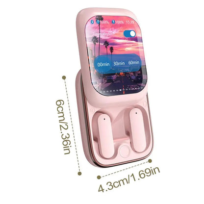 Smart LED Touch Screen Slider Wireless Blue tooth Headset Color Screen Display Noise Reduction Game Mode Switches - Merit Sell