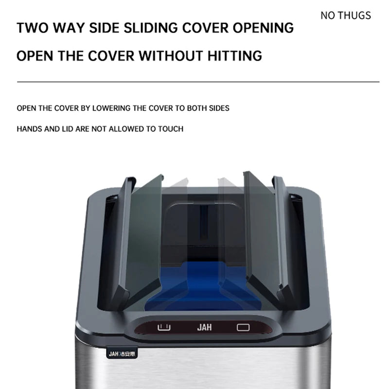 Smart Trash Can 20 Liters 15L Wastebasket Stainless Steel Automatic Sensor Trash Can Food Waste Bin Home Kitchen Garbage Cube - Merit Sell