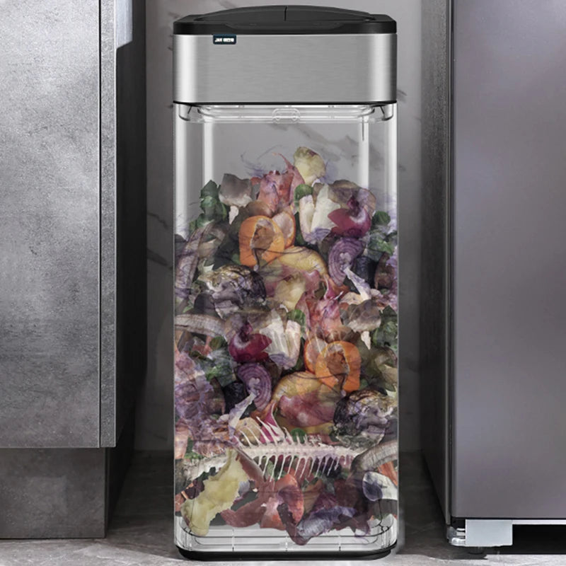 Smart Trash Can 20 Liters 15L Wastebasket Stainless Steel Automatic Sensor Trash Can Food Waste Bin Home Kitchen Garbage Cube - Merit Sell