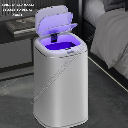 Smart Trash Home Living Room High-End Look LED Lighting 40L Large Capacity Motion-Sensing Trash Bin