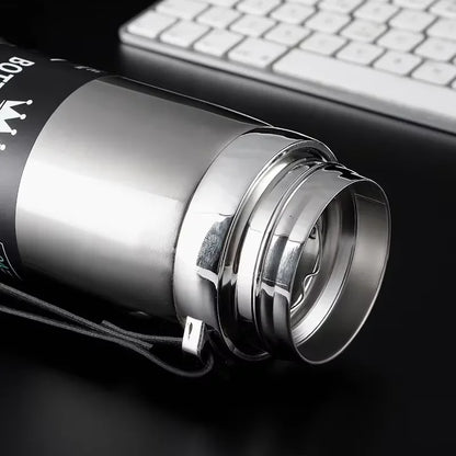 Spot 316 stainless steel thermos large capacity rope lifting sling pot outdoor portable vacuum sports kettle business - Merit Sell