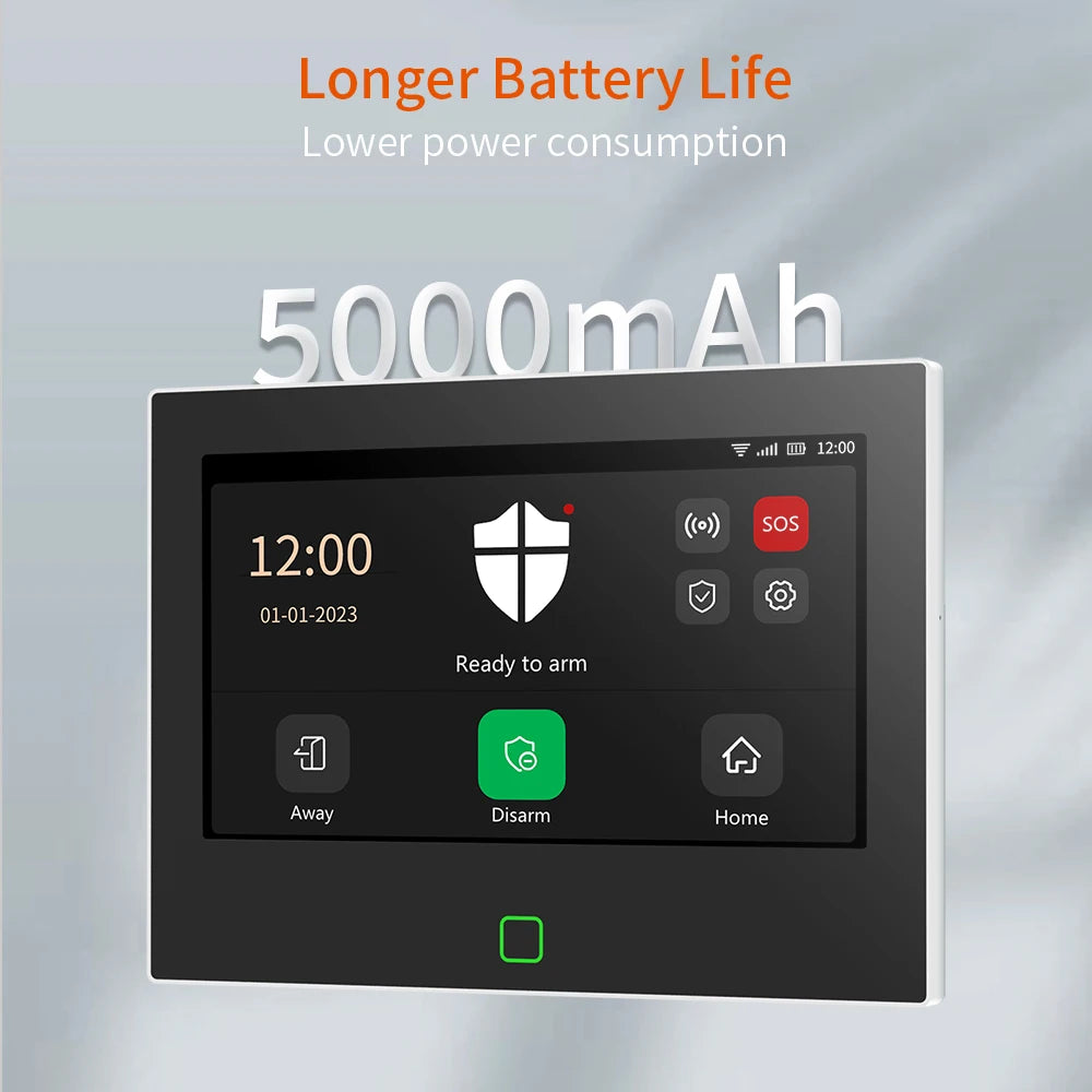 Staniot LoRa Version 7 inch Security Alarm System WiFi 4G Tuya Smart Home Burglar Kit 500m Transmission Distance Built-in Siren - Merit Sell