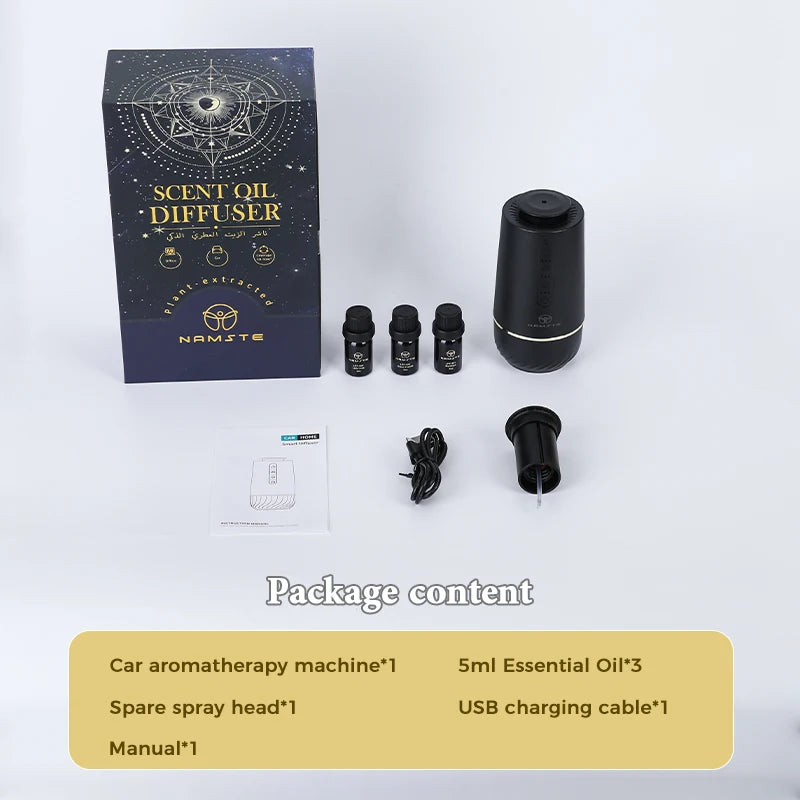 Starry Sky Top Car Air Freshener Perfume Aroma Diffuser Home Flavoring USB Charging Aluminum Alloy Three 5ML Essential Oil Gifts - Merit Sell