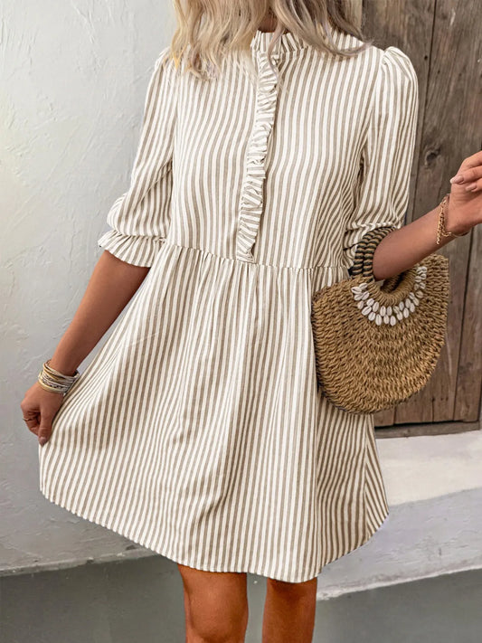 Striped Half Sleeve Dress - Merit Sell