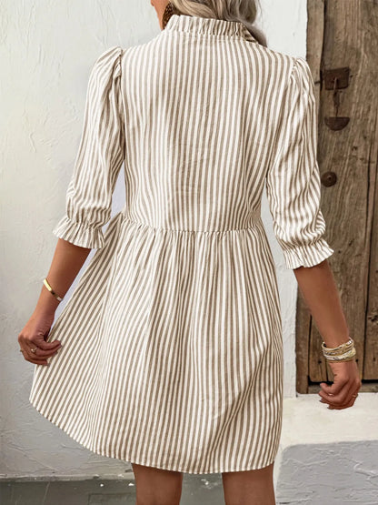 Striped Half Sleeve Dress - Merit Sell
