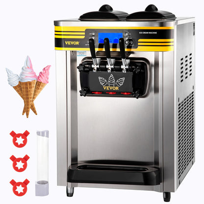 SucceBuy 22-30 L/H Soft Ice Cream Machines Commercial Tricolor Desktop Sweet Cone Freezing Equipment Vending Machine - Merit Sell