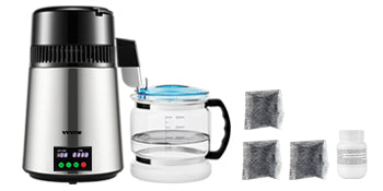 SucceBuy 4L Water Distiller Purifier Filter 1 L/H Distilling Speed Dispenser Drinking Bottle Softener Touch Screen Home Use - Merit Sell