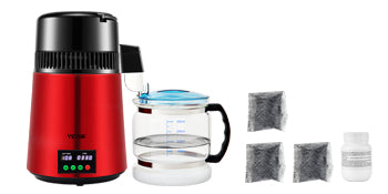 SucceBuy 4L Water Distiller Purifier Filter 1 L/H Distilling Speed Dispenser Drinking Bottle Softener Touch Screen Home Use - Merit Sell