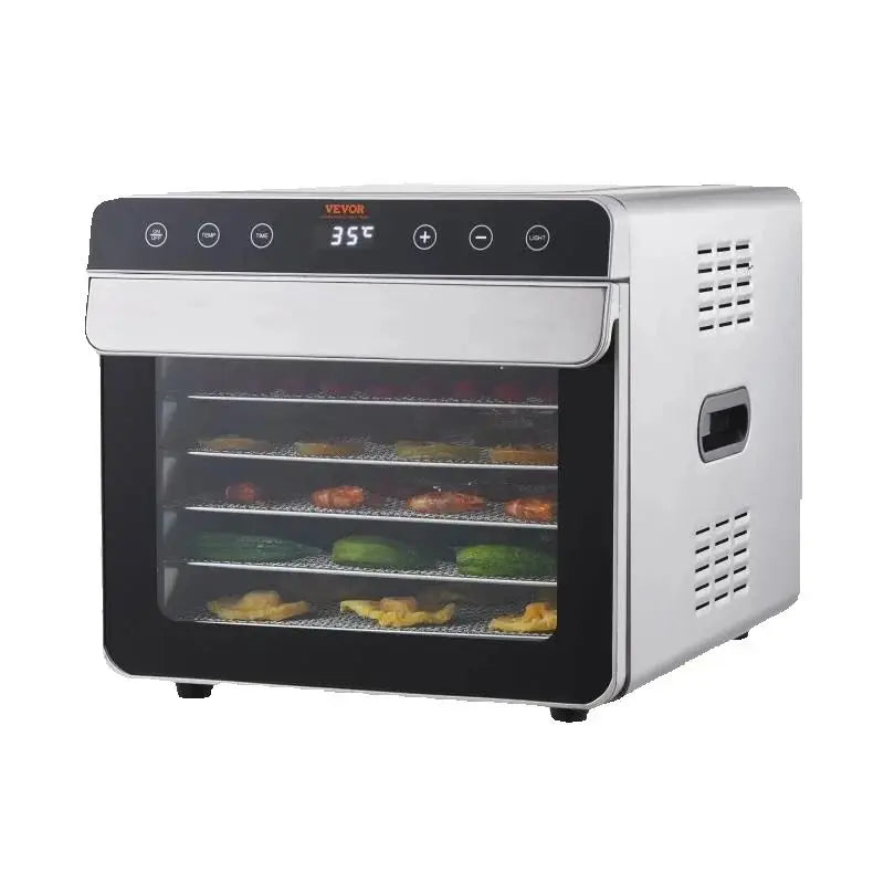 SucceBuy 6 Trays Food Dehydrator Machine 700W Stainless Steel Electric Food Dryer w/ Digital Adjustable Timer & Temperature - Merit Sell