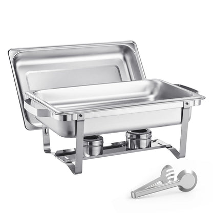 SucceBuy 8 Qt 4 Pack Chafing Dish Buffet Set Stainless Steel Chafer with 2 Full Size and 4 Half Size Pans Catering Warmer Server - Merit Sell