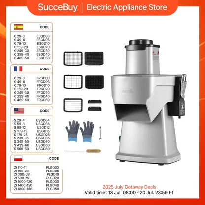 SucceBuy Electric Vegetable Slicer 4 in 1 Multifunctional Food Cutter 200W Vegetable Chopper Slicing Shredding Dicing Slitting - Merit Sell