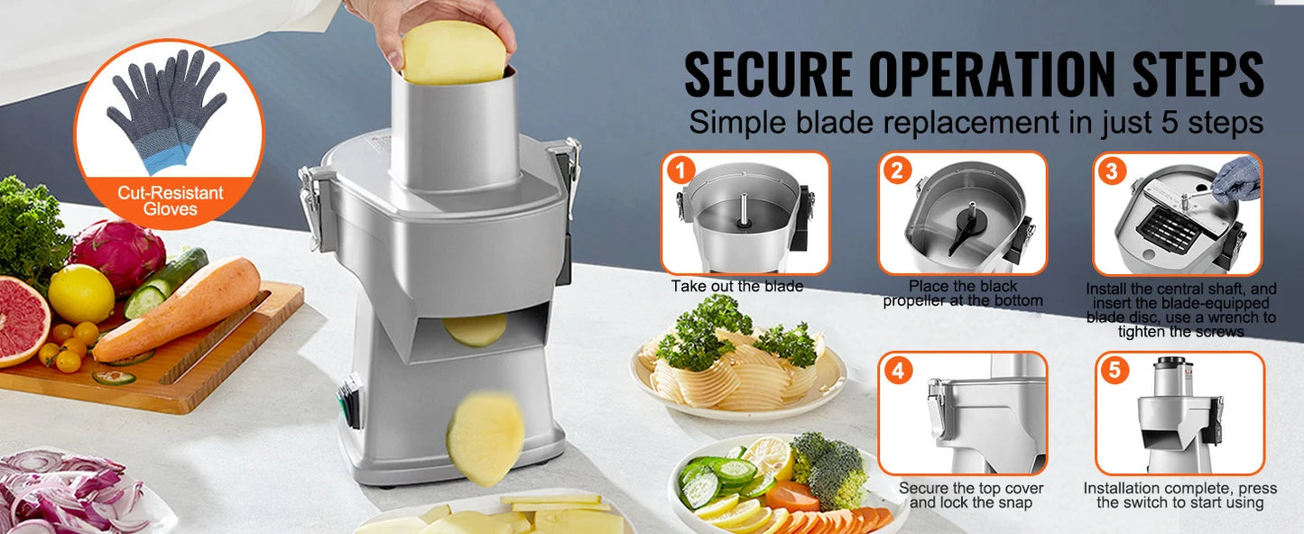 SucceBuy Electric Vegetable Slicer 4 in 1 Multifunctional Food Cutter 200W Vegetable Chopper Slicing Shredding Dicing Slitting - Merit Sell