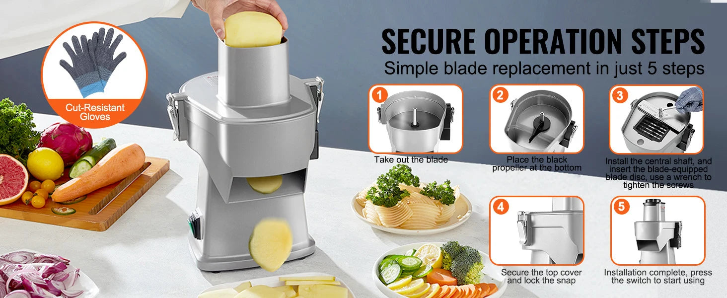 SucceBuy Electric Vegetable Slicer 4 in 1 Multifunctional Food Cutter 200W Vegetable Chopper Slicing Shredding Dicing Slitting - Merit Sell
