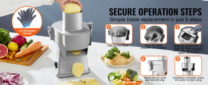 SucceBuy Electric Vegetable Slicer 4 in 1 Multifunctional Food Cutter 200W Vegetable Chopper Slicing Shredding Dicing Slitting - Merit Sell