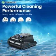 TASVAC Automatic Cordless Robotic Pool Cleaner,240 Mins Runtime,Self-Parking,for Flat Above/In-Ground Pool to 80 Feet/2000 Sq.Ft - Merit Sell