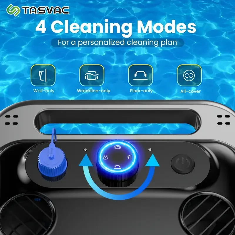 TASVAC Automatic Cordless Robotic Pool Cleaner,240 Mins Runtime,Self-Parking,for Flat Above/In-Ground Pool to 80 Feet/2000 Sq.Ft - Merit Sell