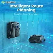 TASVAC Automatic Cordless Robotic Pool Cleaner,240 Mins Runtime,Self-Parking,for Flat Above/In-Ground Pool to 80 Feet/2000 Sq.Ft - Merit Sell