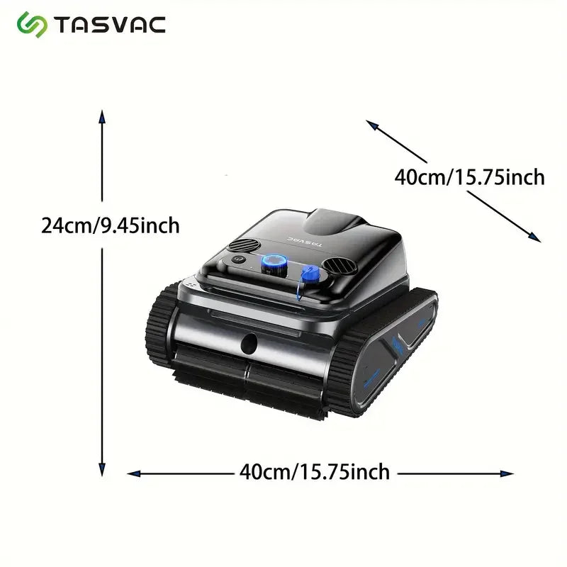 TASVAC Automatic Cordless Robotic Pool Cleaner,240 Mins Runtime,Self-Parking,for Flat Above/In-Ground Pool to 80 Feet/2000 Sq.Ft - Merit Sell