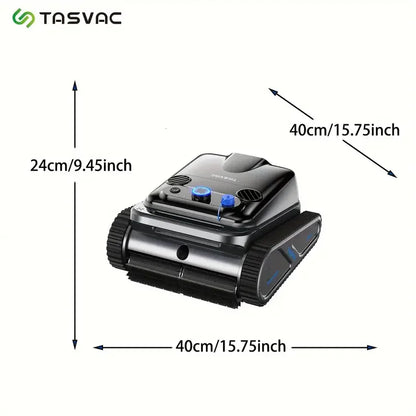 TASVAC Automatic Cordless Robotic Pool Cleaner,240 Mins Runtime,Self-Parking,for Flat Above/In-Ground Pool to 80 Feet/2000 Sq.Ft - Merit Sell