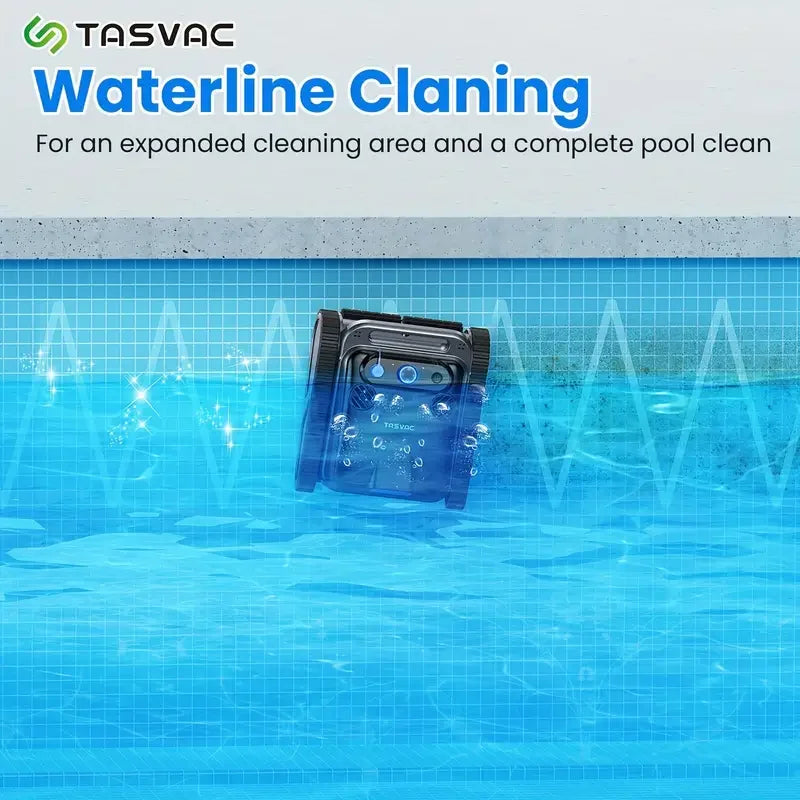TASVAC Automatic Cordless Robotic Pool Cleaner,240 Mins Runtime,Self-Parking,for Flat Above/In-Ground Pool to 80 Feet/2000 Sq.Ft - Merit Sell
